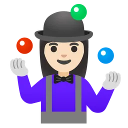 Woman Juggling: Light Skin Tone — Google