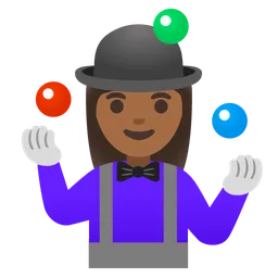 Woman Juggling: Medium-Dark Skin Tone — Google