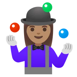 Woman Juggling: Medium Skin Tone — Google
