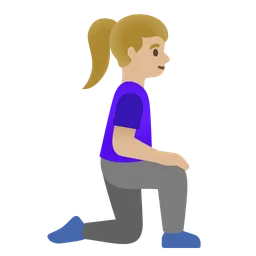 Woman Kneeling Facing Right: Medium-Light Skin Tone — Google