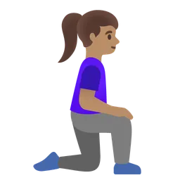 Woman Kneeling Facing Right: Medium Skin Tone — Google
