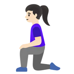 Woman Kneeling: Light Skin Tone — Google