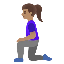 Woman Kneeling: Medium Skin Tone — Google