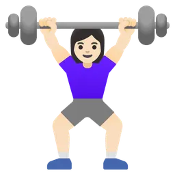 Woman Lifting Weights: Light Skin Tone — Google