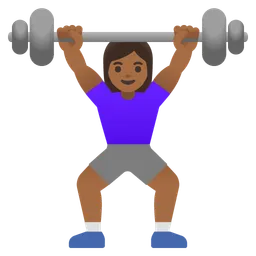 Woman Lifting Weights: Medium-Dark Skin Tone — Google