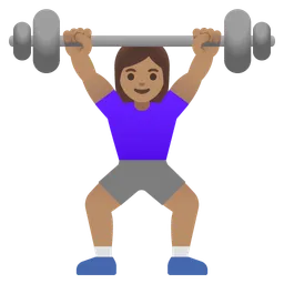 Woman Lifting Weights: Medium Skin Tone — Google
