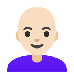 Woman: Light Skin Tone, Bald — Google