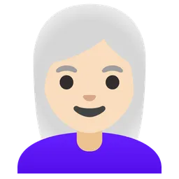 여성: 밝은 피부 톤, 흰 머리 — Google