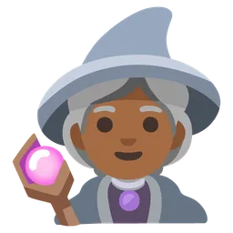 Woman Mage: Medium-Dark Skin Tone — Google