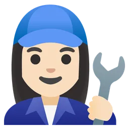 Woman Mechanic: Light Skin Tone — Google
