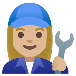 Woman Mechanic: Medium-Light Skin Tone — Google