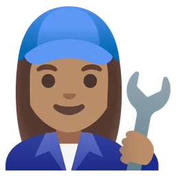 Woman Mechanic: Medium Skin Tone — Google