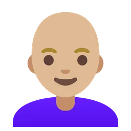 Woman: Medium-Light Skin Tone, Bald — Google
