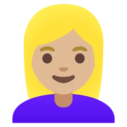 Woman: Medium-Light Skin Tone, Blond Hair — Google