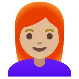 Woman: Medium-Light Skin Tone, Red Hair — Google