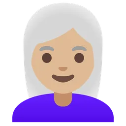 Woman: Medium-Light Skin Tone, White Hair — Google