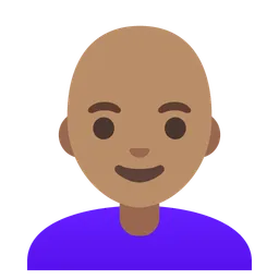 Woman: Medium Skin Tone, Bald — Google