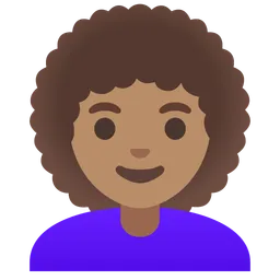 Woman: Medium Skin Tone, Curly Hair — Google