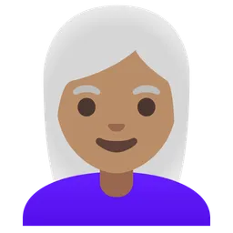 Woman: Medium Skin Tone, White Hair — Google