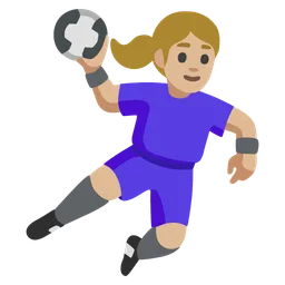 Woman Playing Handball: Medium-Light Skin Tone — Google