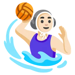 Woman Playing Water Polo: Light Skin Tone — Google