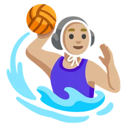 Woman Playing Water Polo: Medium-Light Skin Tone — Google