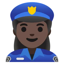 Woman Police Officer: Dark Skin Tone — Google