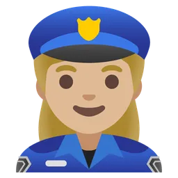 Woman Police Officer: Medium-Light Skin Tone — Google