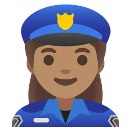 Woman Police Officer: Medium Skin Tone — Google