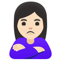 Woman Pouting: Light Skin Tone — Google
