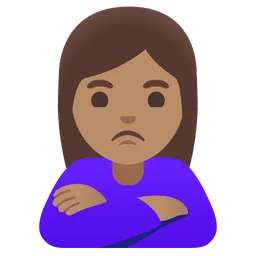 Woman Pouting: Medium Skin Tone — Google