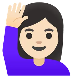 손을 들어 올리는 여성: 밝은 피부 톤 — Google