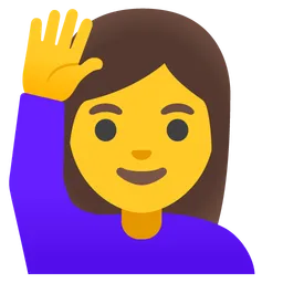 손을 들어 올리는 여성 — Google