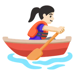 Woman Rowing Boat: Light Skin Tone — Google