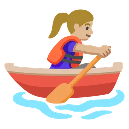 Woman Rowing Boat: Medium-Light Skin Tone — Google