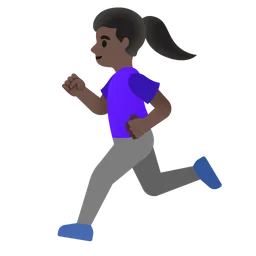Woman Running: Dark Skin Tone — Google