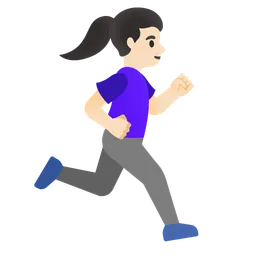Woman Running Facing Right: Light Skin Tone — Google