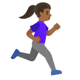 Woman Running Facing Right: Medium-Dark Skin Tone — Google