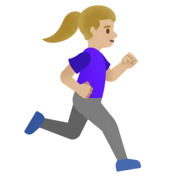 Woman Running Facing Right: Medium-Light Skin Tone — Google