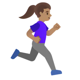 Woman Running Facing Right: Medium Skin Tone — Google
