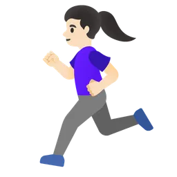 Woman Running: Light Skin Tone — Google