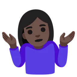 어깨를 으쓱하는 여성: 어두운 피부 톤 — Google