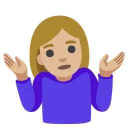 Woman Shrugging: Medium-Light Skin Tone — Google