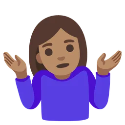 Woman Shrugging: Medium Skin Tone — Google