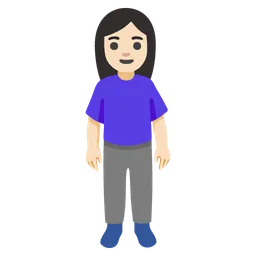 Woman Standing: Light Skin Tone — Google