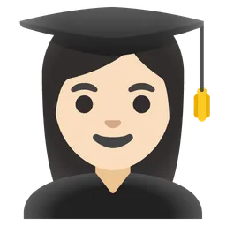Woman Student: Light Skin Tone — Google