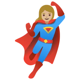 Woman Superhero: Medium-Light Skin Tone — Google