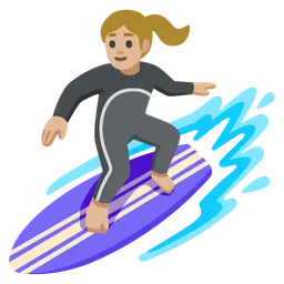 Woman Surfing: Medium-Light Skin Tone — Google