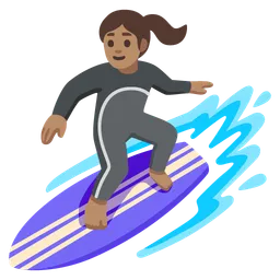 Woman Surfing: Medium Skin Tone — Google