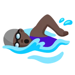 Woman Swimming: Dark Skin Tone — Google